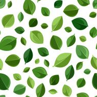 Seamless background with green leaves Vector illustration N3