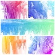 Set of Colorful water color painting background N235