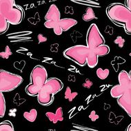 Butterfly seamless black pattern N2