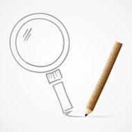 Pencil drawing Magnifying glass N2