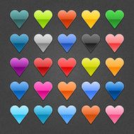 Heart sign glossy icon web button shadow noise effect texture