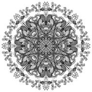 black and white circle ornament ornamental round lace