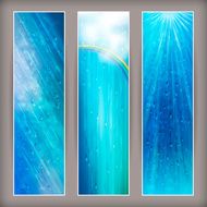 Blue rain banners Abstract water background design