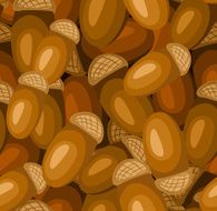 Seamless pattern with autumn acorns Vector illustration