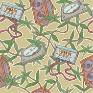 Vintage pattern with musical items