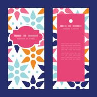 Vector abstract colorful stars vertical frame pattern invitation greeting cards N3