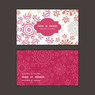 Vector folk floral circles abstract horizontal frame pattern business cards N2
