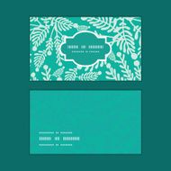 Vector emerald green plants horizontal frame pattern business cards set
