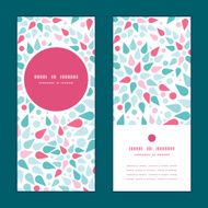 Vector abstract colorful drops vertical round frame pattern invitation greeting N4