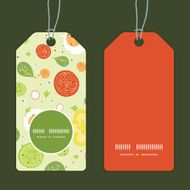 Vector fresh salad vertical round frame pattern tags set N2