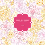 Vector flowers outlined frame seamless pattern background