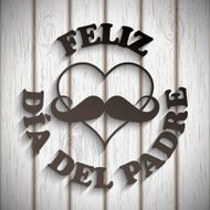 heart with a mustache and text feliz dia del padre
