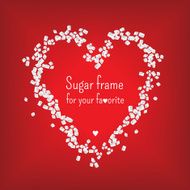 Valentine heart frame with sweet sugar vector N2