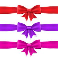 Set red violet pink satin ribbon and bow N2