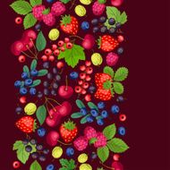 Seamless nature pattern with berries N2