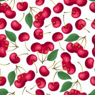 Seamless nature pattern with cherries