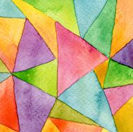 Abstract watercolor painted geometric pattern background N3
