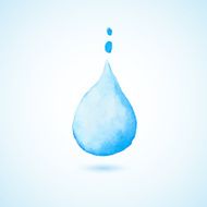 Watercolor background witn blue drop