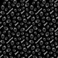 Seamless pattern with scratched Strawberries summer harvest background N3
