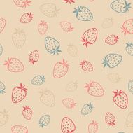 Seamless pattern with Strawberries summer harvest background