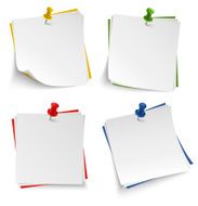 Note paper with push colored pin template N2