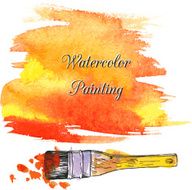 abstract watercolor background with brush