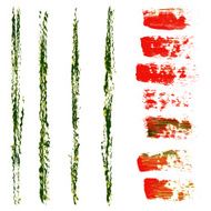 Acrylic and oil painted design elements brushes textures N3