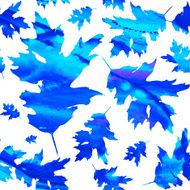 Seamless texture with colored watercolor maple leaves N23