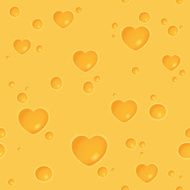 Seamless cheesy pattern with heart-shaped holes N2