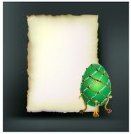 Easter background with decorative egg and paper template N3