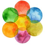Abstract watercolor circle painted background N4