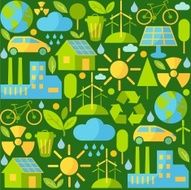 Seamless background with ecology icons N2