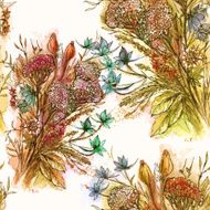 seamless pattern watercolor bouquet Flowers