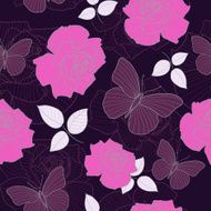 Vector vintage floral seamless pattern element N2