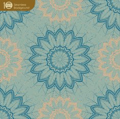 Floral retro wallpaper with grunge effect Seamless background N2
