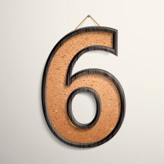 3d wooden frame cork board number 6