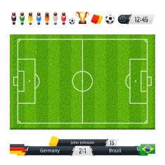 Green Soccer Field with Statistics Elements N2