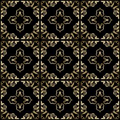 black background with golden ornament - seamless vector
