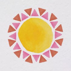 Watercolor geometric frame template