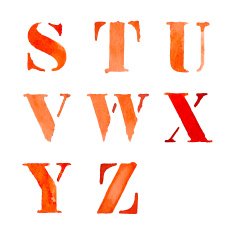 Vector Watercolor alphabet