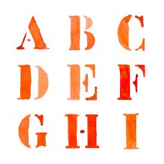 Vector Watercolor alphabet N2