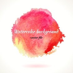 Watercolor Vector Red Pink and Yellow Circle N2