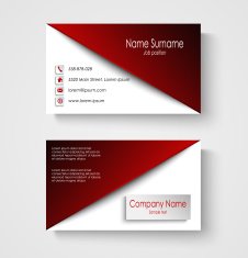 Business card with red white background template N2