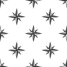 compass rose vector seamless pattern