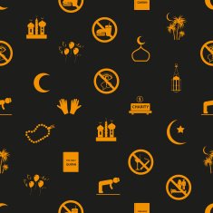 ramadan islam holiday icons seamless pattern eps10