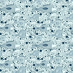 Fish doodle seamless N2