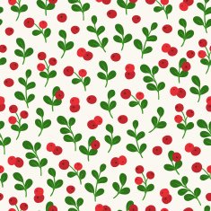 Seamless pattern with cowberry