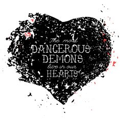 Vector handwritten inscription on white heart