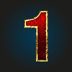 1 vector red letter with gold