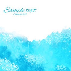 Watercolor blue sea